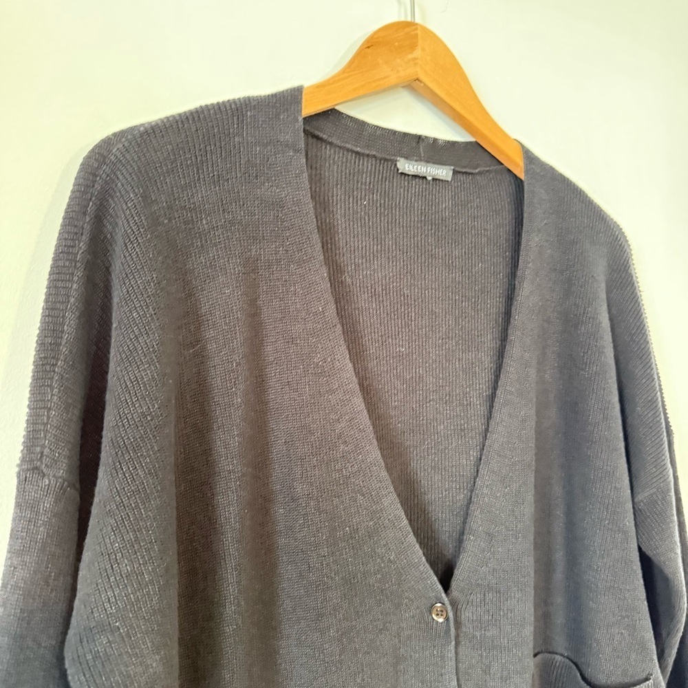 Eileen Fisher Black Button-Up Cardigan, Great Condition! - Picture 2 of 5